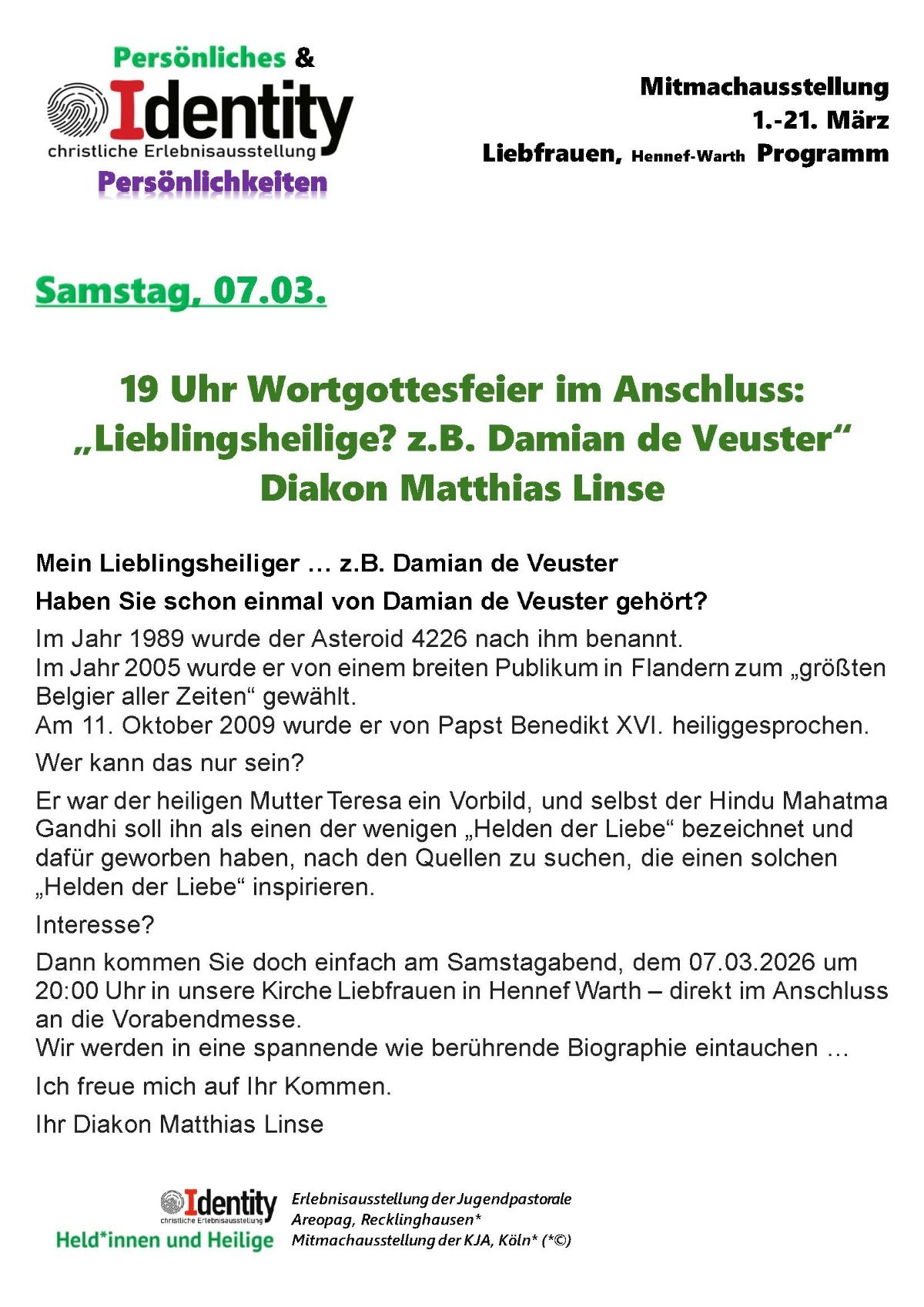 Mitmachausstellung. Matthias. Linse Damian de Veuster docx