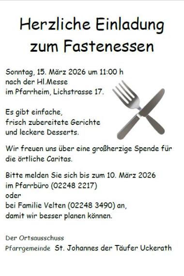 Fastenessen 2026 in Uckerath