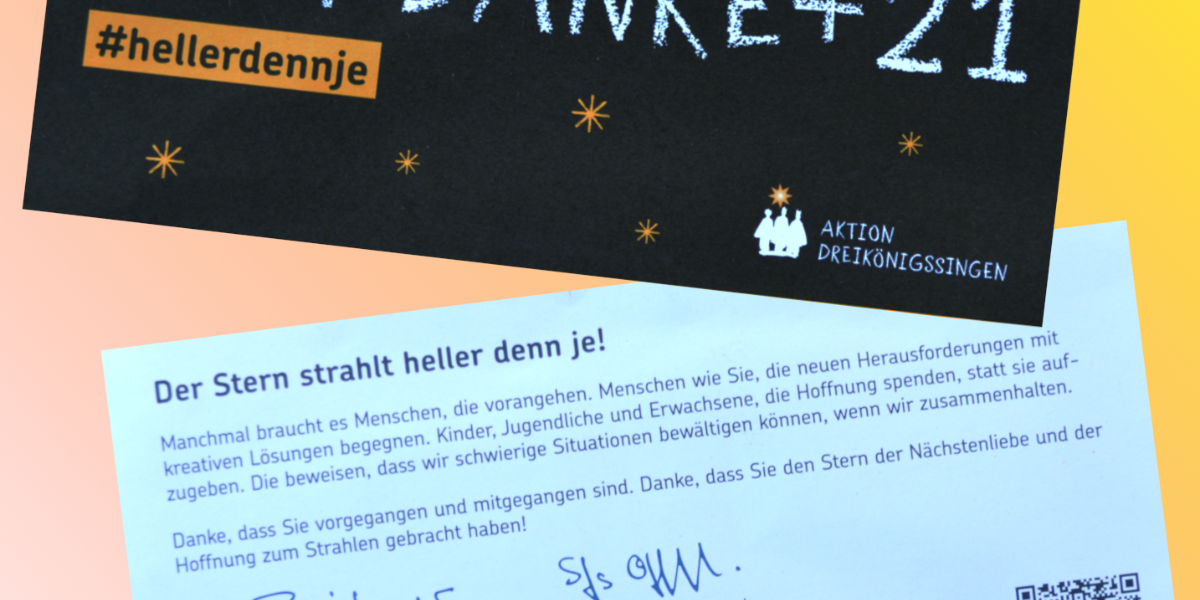 Dankeskarte der Sternsingeraktion