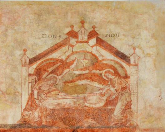 Mittelalterliche Wandmalereien in Sankt Katharina - Grablegung der Heiligen Katharina